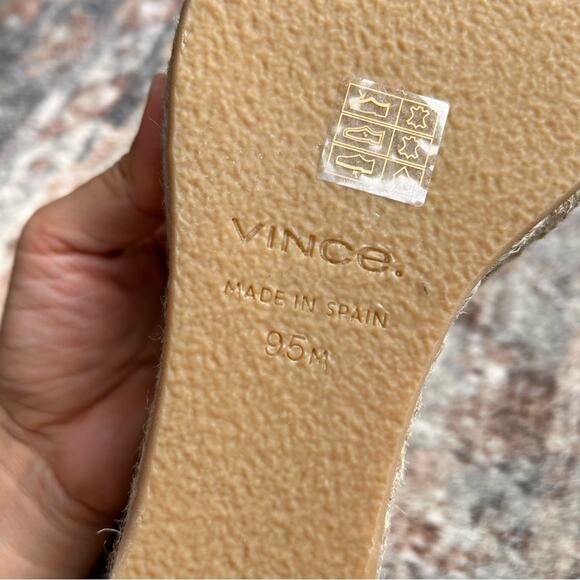 Vince Cecilia Leather Espadrille Wedge in Marble Cream size 9.5 - Picture 11 of 14